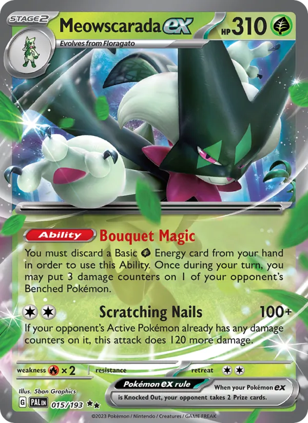 Meowscarada ex 015/193  - Holofoil SV02 Paldea Evolved - Double Rare