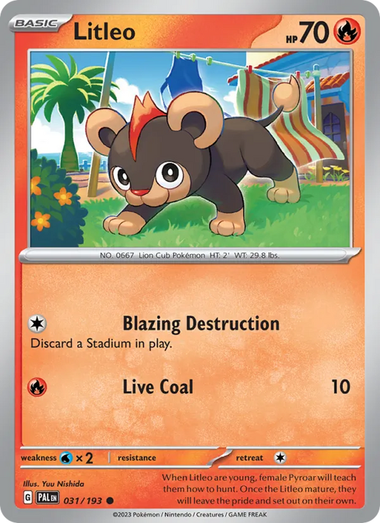 Litleo 031/193  - Reverse Holofoil SV02 Paldea Evolved - Common