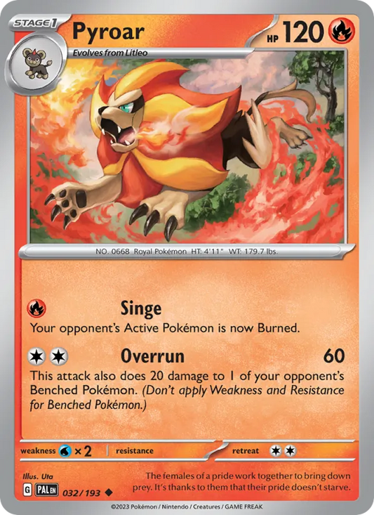 Pyroar 032/193  - Reverse Holofoil SV02 Paldea Evolved - Uncommon