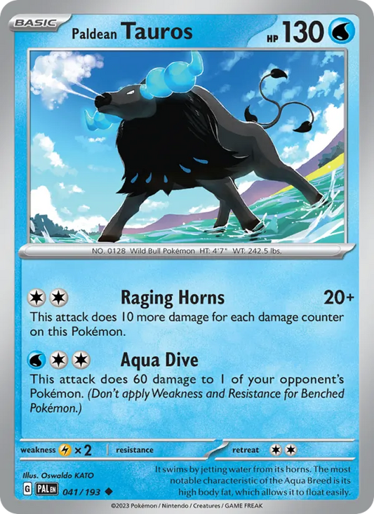 Paldean Tauros 041/193  - Reverse Holofoil SV02 Paldea Evolved - Uncommon