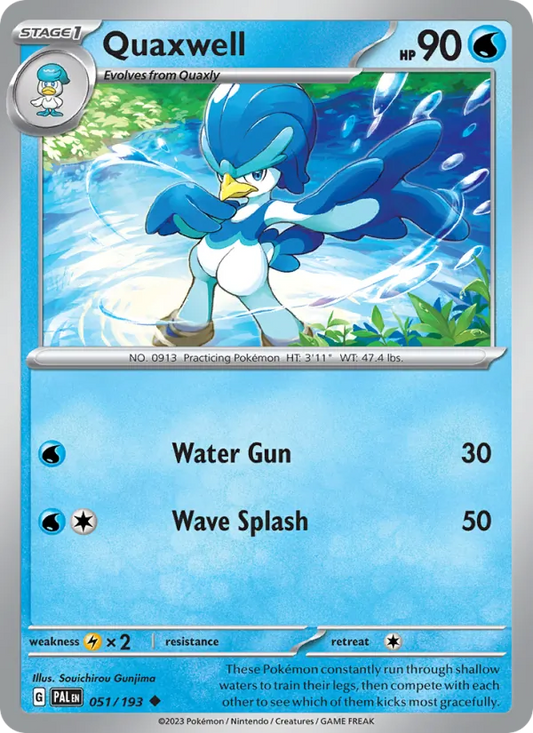 Quaxwell 051/193  - Reverse Holofoil SV02 Paldea Evolved - Uncommon