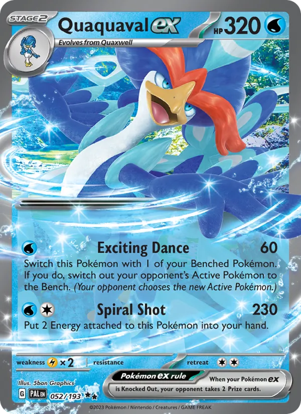 Quaquaval ex 052/193  - Holofoil SV02 Paldea Evolved - Double Rare