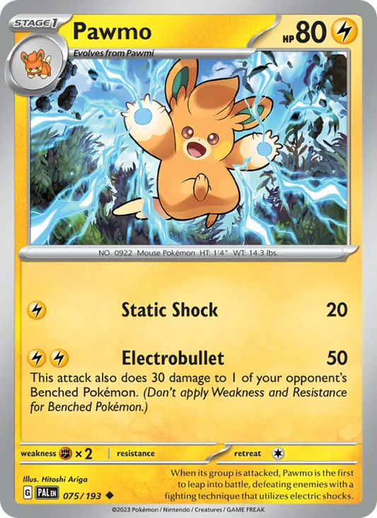 Pawmo 075/193  - Reverse Holofoil SV02 Paldea Evolved - Uncommon