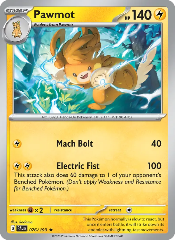 Pawmot 076/193  - Holofoil SV02 Paldea Evolved - Rare