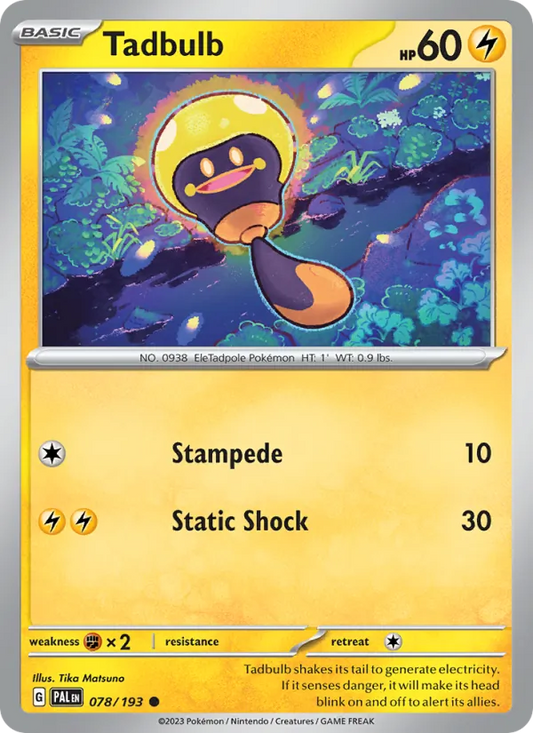 Tadbulb 078/193  - Reverse Holofoil SV02 Paldea Evolved - Common
