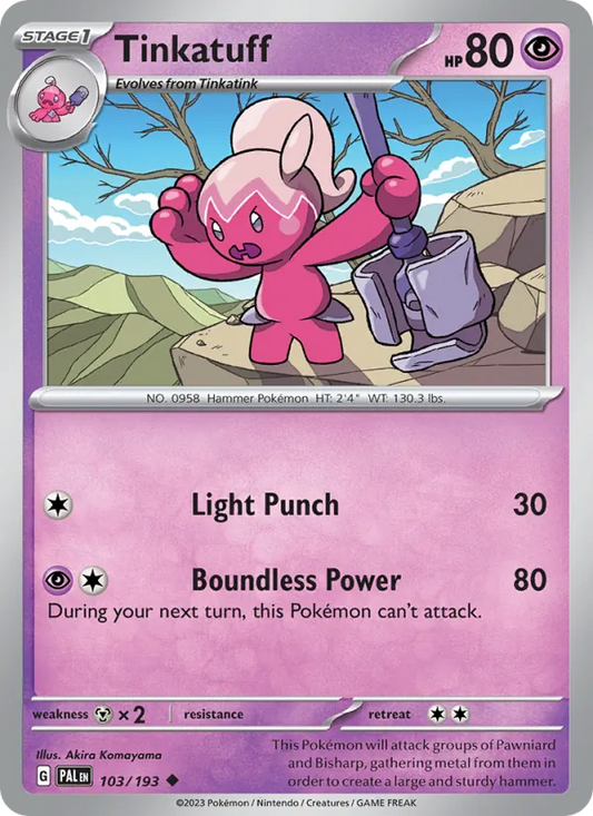 Tinkatuff 103/193  - Reverse Holofoil SV02 Paldea Evolved - Uncommon