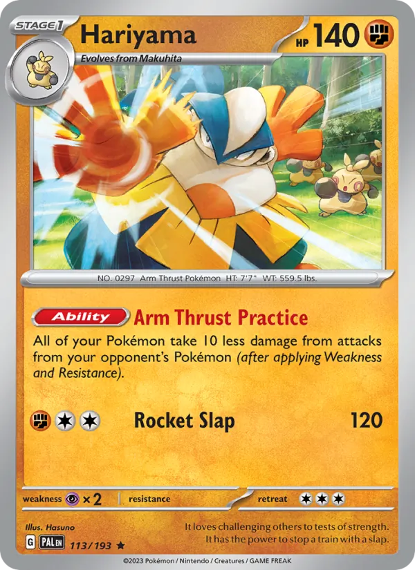 Hariyama 113/193  - Reverse Holofoil SV02 Paldea Evolved - Rare