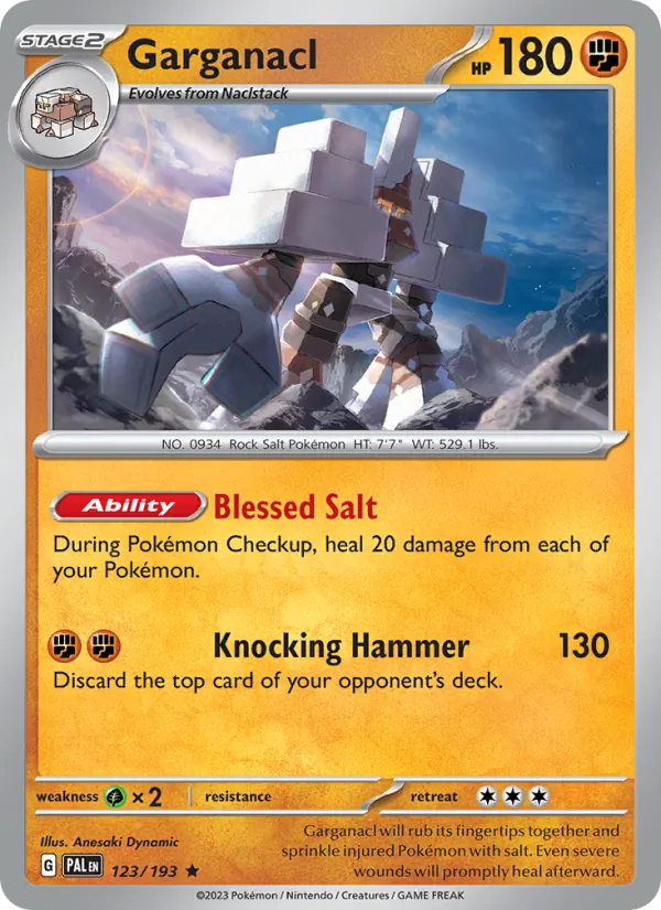 Garganacl 123/193  - Holofoil SV02 Paldea Evolved - Rare
