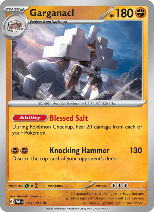 Garganacl 123/193  - Holofoil SV02 Paldea Evolved - Rare