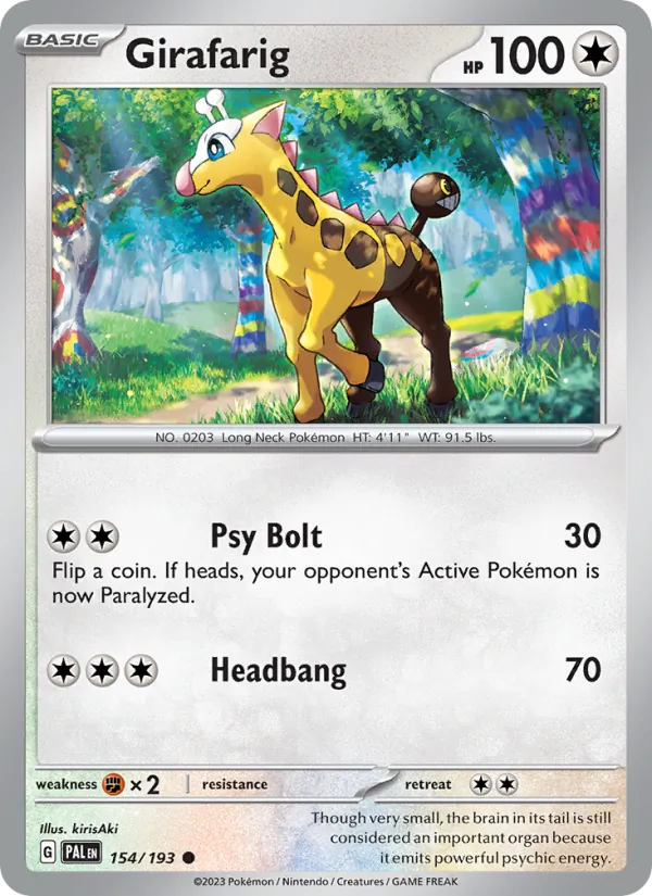 Girafarig 154/193  - Reverse Holofoil SV02 Paldea Evolved - Common