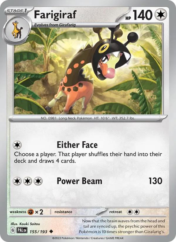 Farigiraf 155/193  - Reverse Holofoil SV02 Paldea Evolved - Uncommon