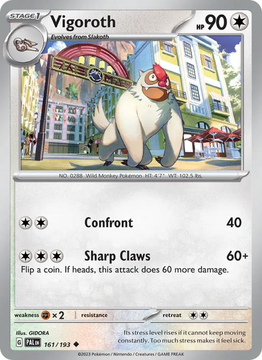 Vigoroth 161/193  - Reverse Holofoil SV02 Paldea Evolved - Uncommon