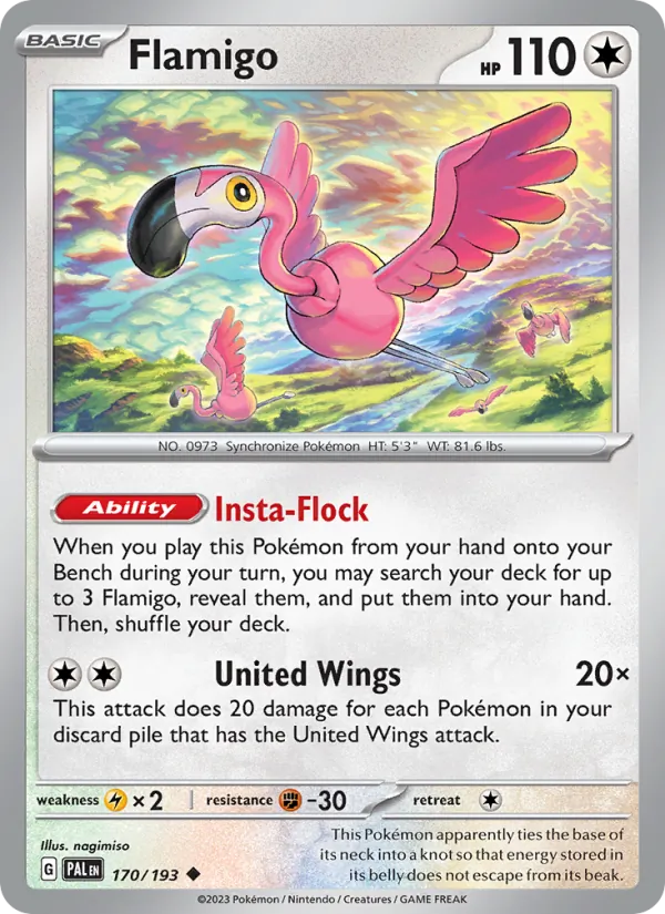 Flamigo 170/193  - Reverse Holofoil SV02 Paldea Evolved - Uncommon