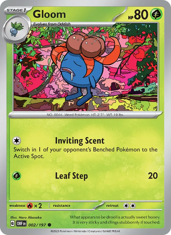 Gloom 002/197  - Reverse Holofoil SV03 Obsidian Flames - Common