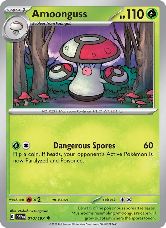 Amoonguss 010/197  - Reverse Holofoil SV03 Obsidian Flames - Uncommon