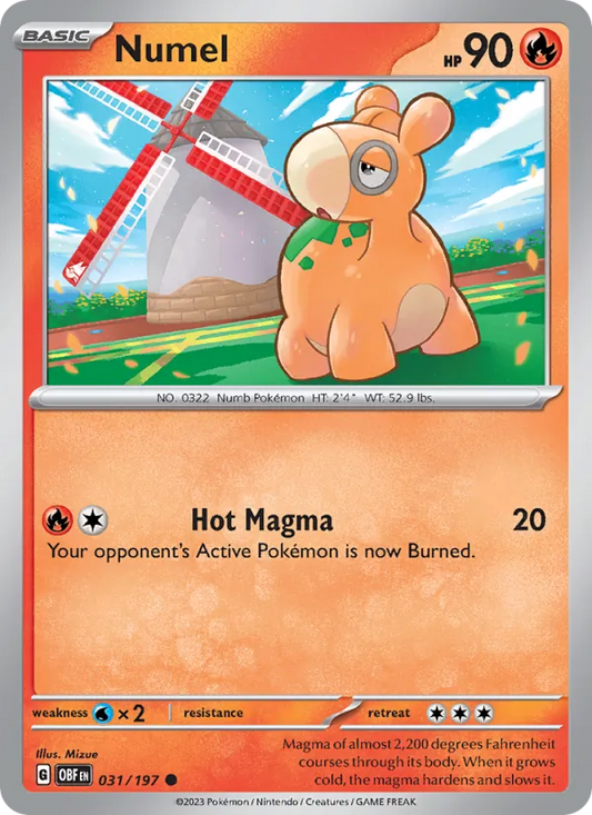 Numel 031/197  - Reverse Holofoil SV03 Obsidian Flames - Common