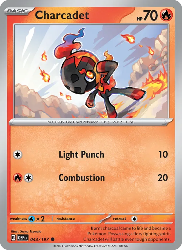 Charcadet 043/197  - Reverse Holofoil SV03 Obsidian Flames - Common