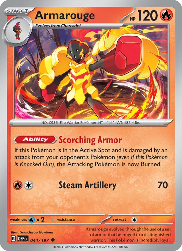 Armarouge 044/197  - Reverse Holofoil SV03 Obsidian Flames - Uncommon