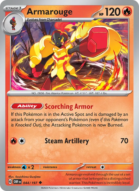 Armarouge 044/197  - Reverse Holofoil SV03 Obsidian Flames - Uncommon