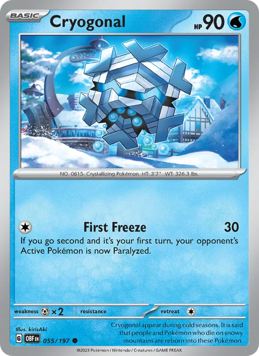Cryogonal 055/197  - Reverse Holofoil SV03 Obsidian Flames - Common