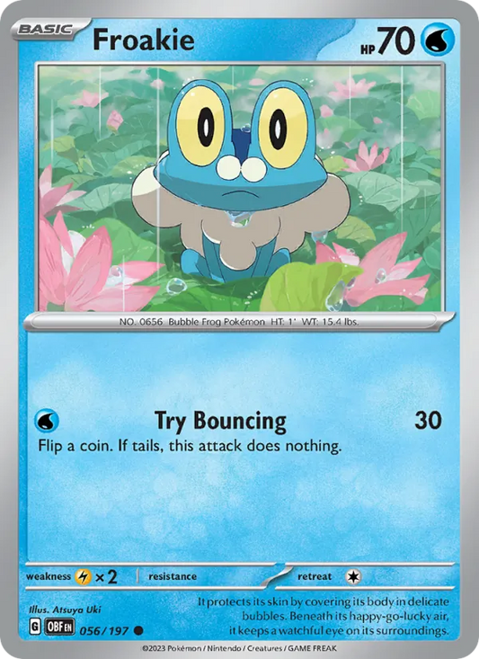Froakie 056/197  - Reverse Holofoil SV03 Obsidian Flames - Common