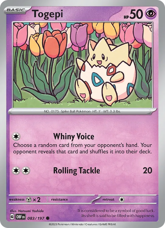 Togepi 083/197  - Reverse Holofoil SV03 Obsidian Flames - Common