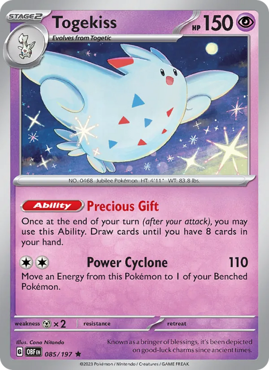 Togekiss 085/197  - Reverse Holofoil SV03 Obsidian Flames - Rare