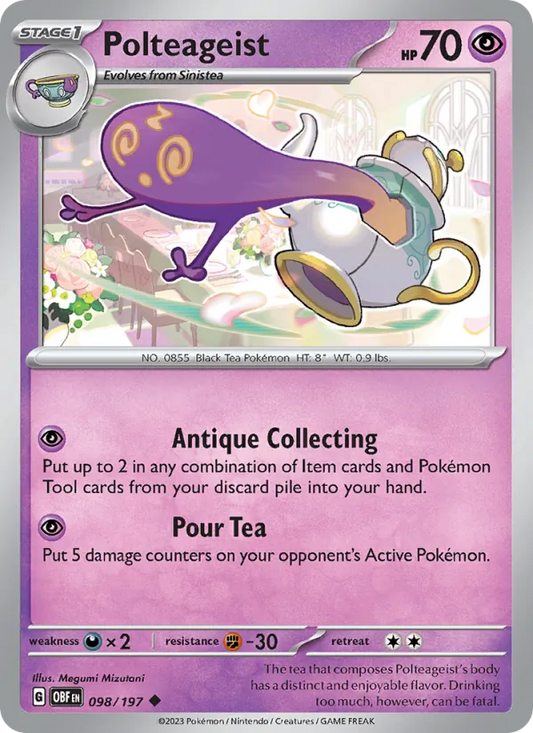 Polteageist 098/197  - Reverse Holofoil SV03 Obsidian Flames - Uncommon