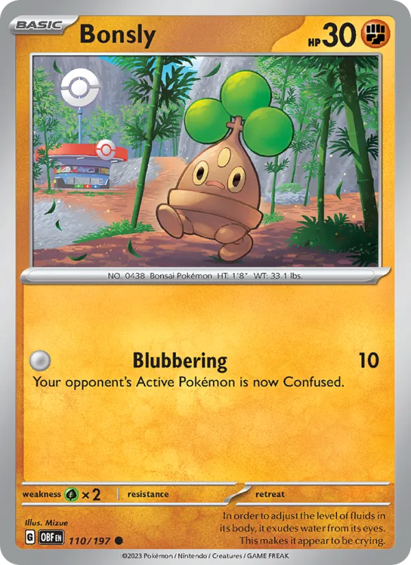 Bonsly 110/197  - Reverse Holofoil SV03 Obsidian Flames - Common