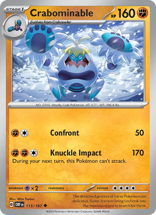 Crabominable 115/197  - Reverse Holofoil SV03 Obsidian Flames - Uncommon