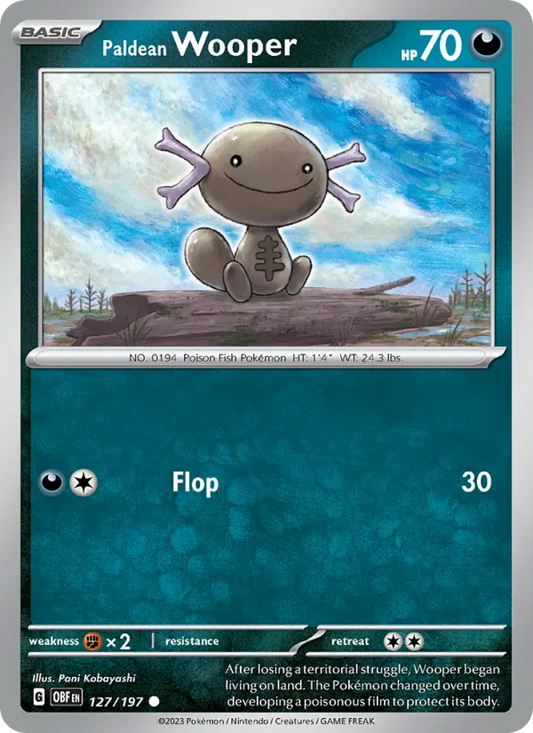 Paldean Wooper 127/197  - Reverse Holofoil SV03 Obsidian Flames - Common