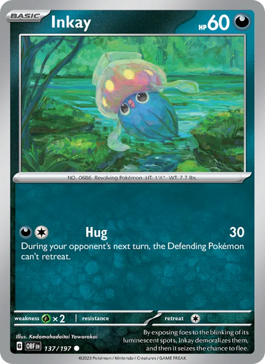 Inkay 137/197  - Reverse Holofoil SV03 Obsidian Flames - Common