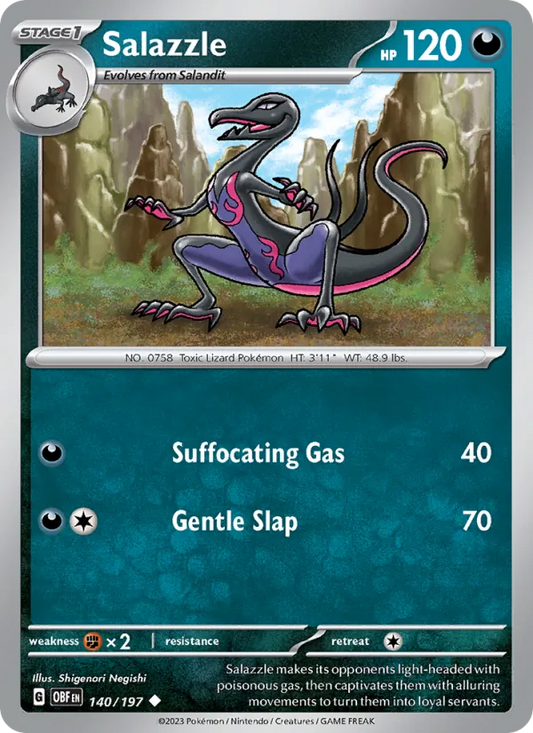 Salazzle 140/197  - Reverse Holofoil SV03 Obsidian Flames - Uncommon