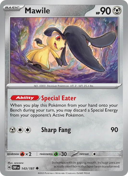 Mawile 143/197  - Reverse Holofoil SV03 Obsidian Flames - Uncommon