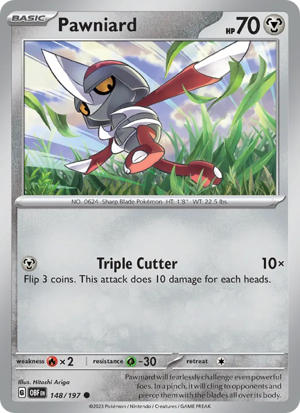 Pawniard 148/197  - Reverse Holofoil SV03 Obsidian Flames - Common