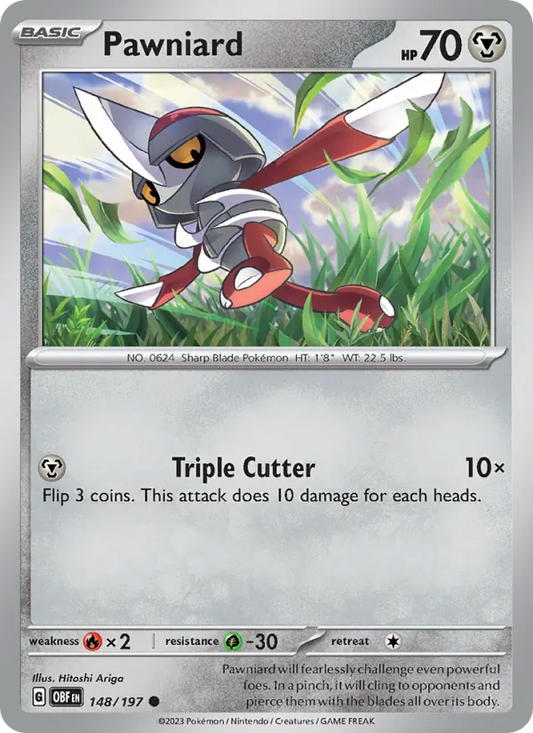 Pawniard 148/197  - Reverse Holofoil SV03 Obsidian Flames - Common