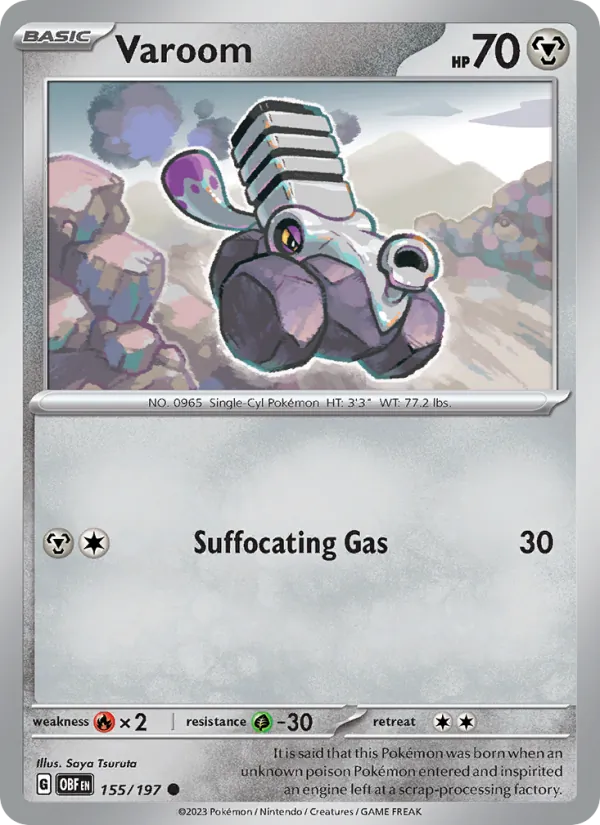 Varoom 155/197  - Reverse Holofoil SV03 Obsidian Flames - Common