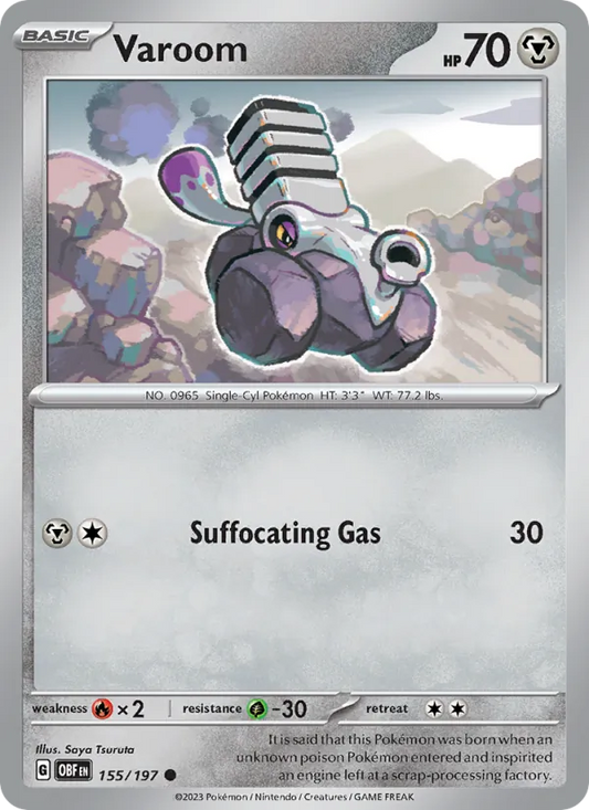 Varoom 155/197  - Reverse Holofoil SV03 Obsidian Flames - Common