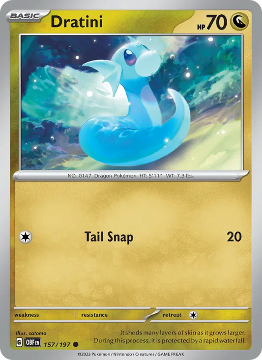 Dratini 157/197  - Reverse Holofoil SV03 Obsidian Flames - Common
