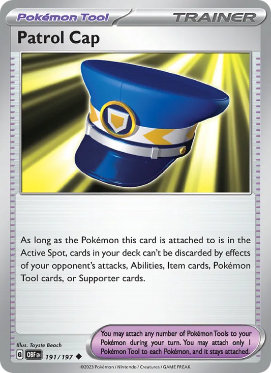 Patrol Cap 191/197  - Reverse Holofoil SV03 Obsidian Flames - Uncommon