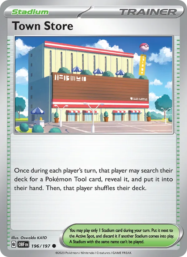 Town Store 196/197  - Reverse Holofoil SV03 Obsidian Flames - Common