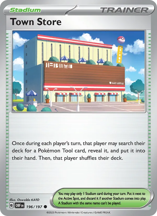 Town Store 196/197  - Reverse Holofoil SV03 Obsidian Flames - Common