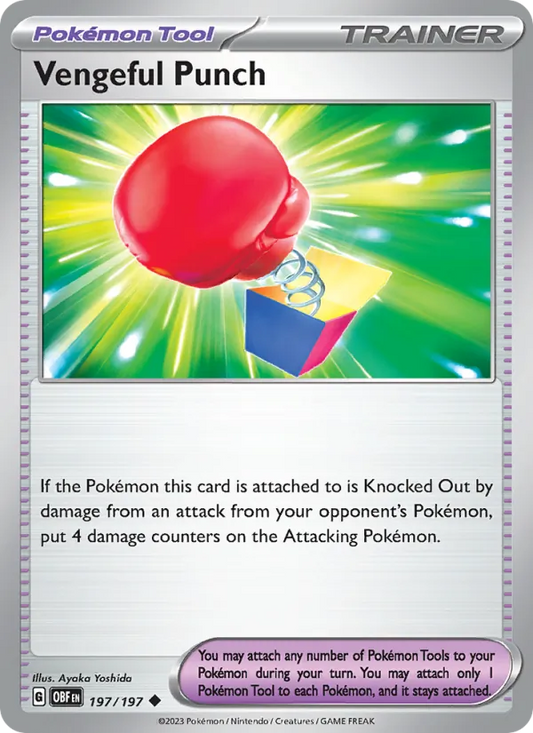 Vengeful Punch 197/197  - Reverse Holofoil SV03 Obsidian Flames - Uncommon