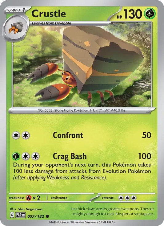 Crustle 007/182  - Reverse Holofoil SV04 Paradox Rift - Common