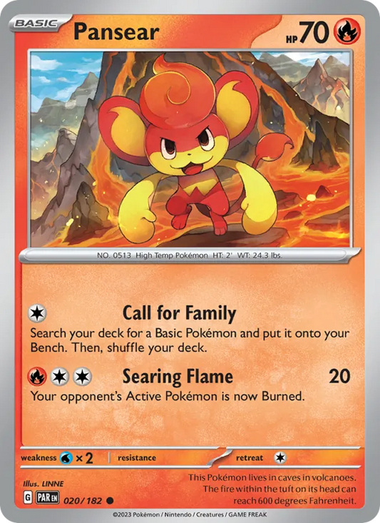 Pansear 020/182  - Reverse Holofoil SV04 Paradox Rift - Common
