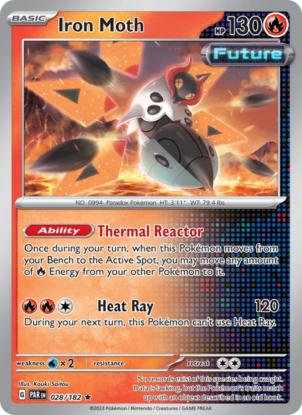 Iron Moth 028/182  - Reverse Holofoil SV04 Paradox Rift - Rare