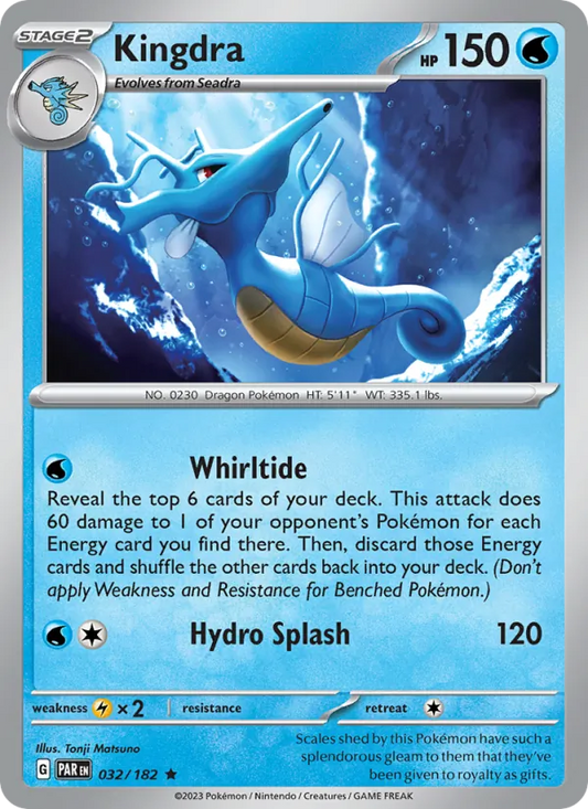 Kingdra 032/182  - Holofoil SV04 Paradox Rift - Rare