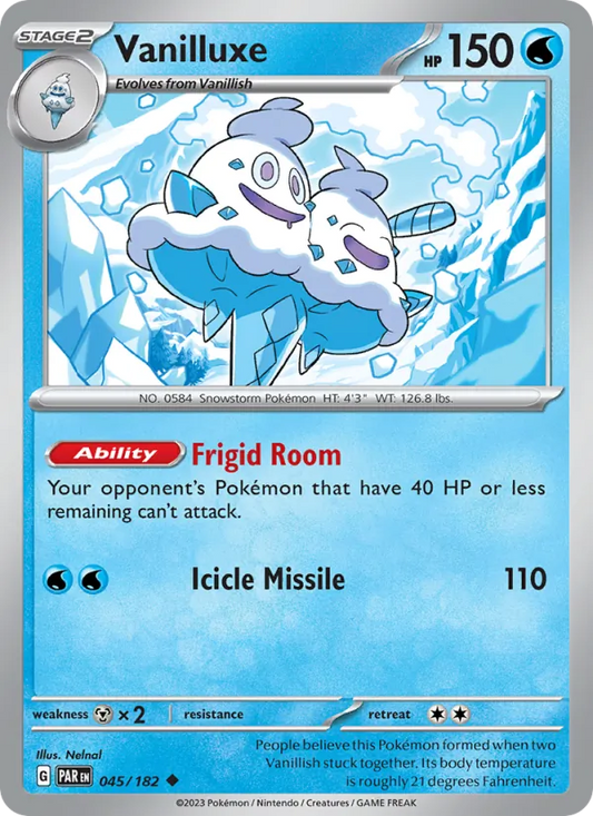 Vanilluxe 045/182  - Reverse Holofoil SV04 Paradox Rift - Uncommon