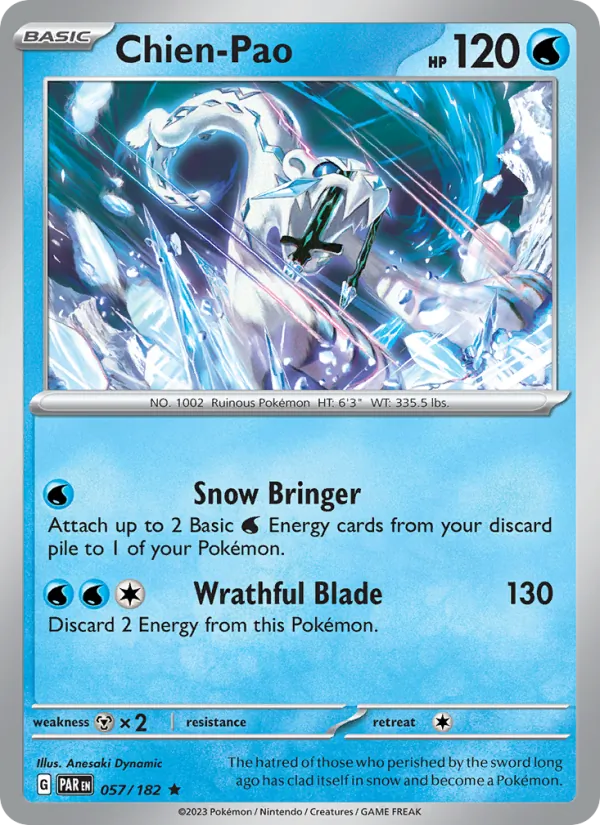 Chien-Pao 057/182  - Holofoil SV04 Paradox Rift - Rare