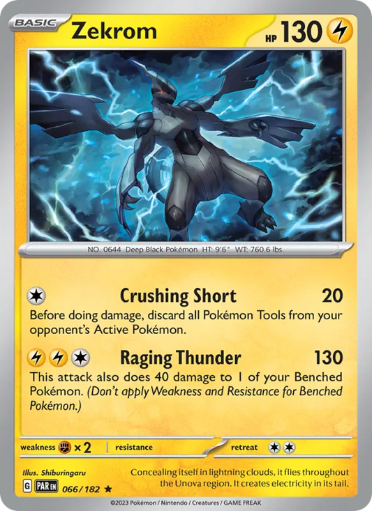 Zekrom 066/182  - Holofoil SV04 Paradox Rift - Rare